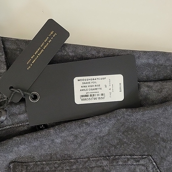 Rag and bone snake foil Nina women's sz 27 new with tags - Picture 3 of 5